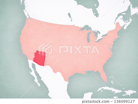 Map of United States of America - Arizona 136099127