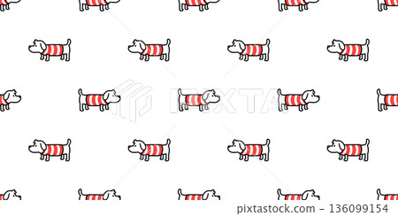 dog seamless pattern tee shirt striped puppy vector pet breed cartoon gift wrapping paper repeat wallpaper tile background doodle illustration isolated design 136099154
