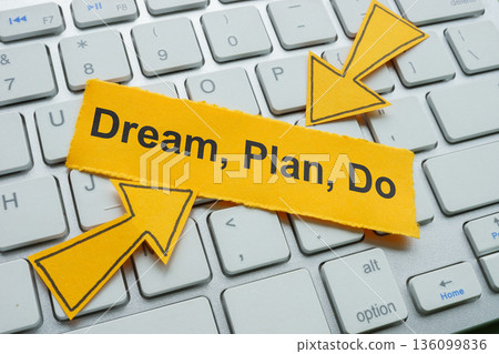 Dream plan do phrase on keyboard symbolizing goal setting. 136099836