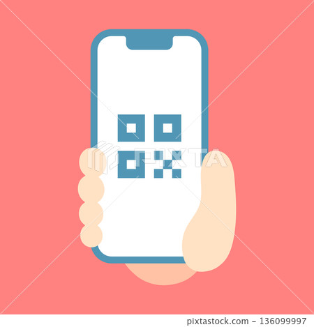 Smartphone QR code color icon 136099997