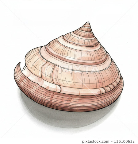 Illustration of a dragonfish shell 136100632