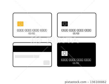 Bank cards icon set without background Bank cards icon set without background 136100862