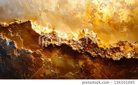 Texture and shine reminiscent of gold ore / Abstract texture material that combines nature and metal 136101085