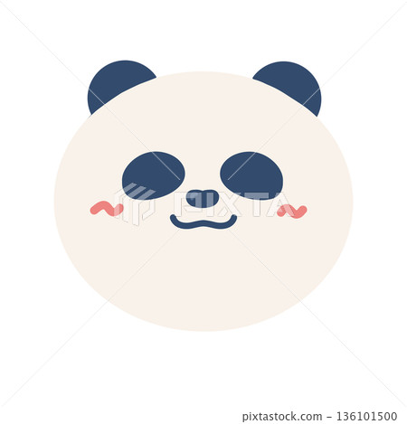 可愛的熊貓臉圖 136101500