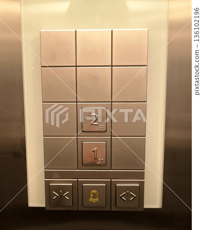 Modern metal elevator button panel Modern metal elevator button panel 136102196