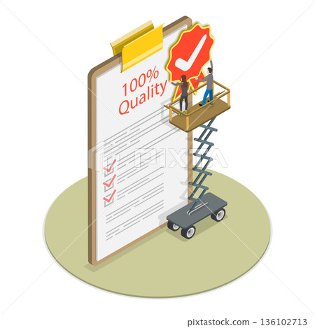 3D Isometric Flat Vector Illustration of Quality Management , Achieving International Certification For Business Professionals. Item 3 3D Isometric Flat Vector Illustration of Quality Management , Achieving International Certification For Business Professionals. Item 3 136102713