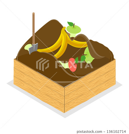 3D Isometric Flat Vector Illustration of Gardening and Farming Approaches, Collection Set for Regenerative Agriculture And Sustainable Crops. Item 1 136102714