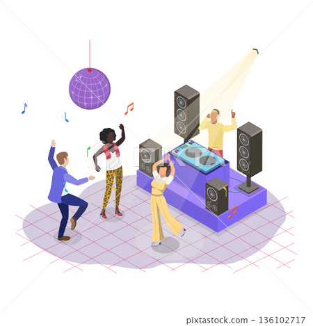 3D Isometric Flat Vector Illustration of Peoples Hobbies Variety, Set Depicting Entertainment And Recreation As Abstract Concepts. Item 3 3D Isometric Flat Vector Illustration of Peoples Hobbies Variety, Set Depicting Entertainment And Recreation As Abstract Concepts. Item 3 136102717
