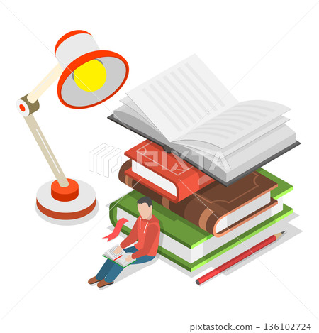 3D Isometric Flat Vector Illustration of Education Set, School And Preschool Lesson Subjects For Educational Use. Item 3 3D Isometric Flat Vector Illustration of Education Set, School And Preschool Lesson Subjects For Educational Use. Item 3 136102724