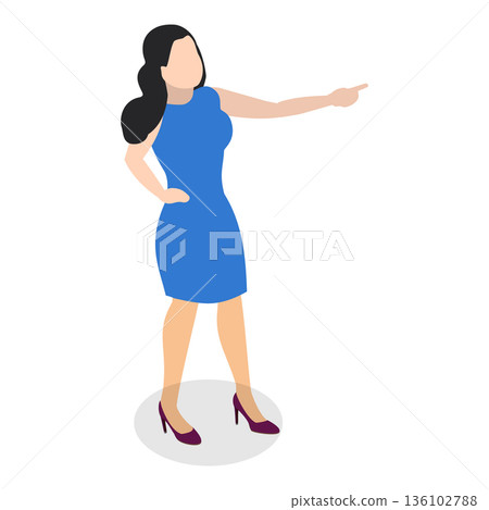 3D Isometric Flat Vector Illustration of Arm Gesture, Individuals Gesturing Enthusiastically With Hands Or Fingers. Item 6 136102788