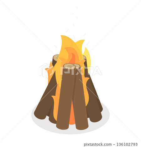 3D Isometric Flat Vector Illustration of Physics, Examples Of Exothermic Reactions With Negative Enthalpy Change. Item 1 136102793