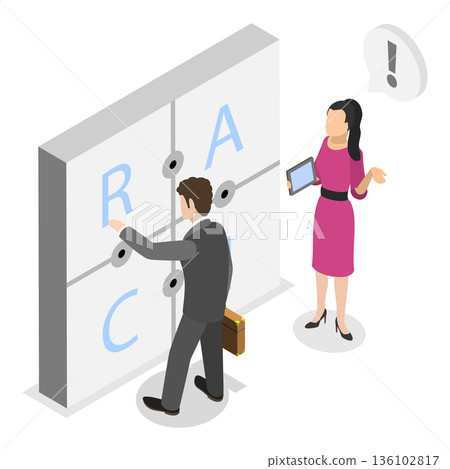 3D Isometric Flat Vector Illustration of Key Performance Indicators, Abstract Concepts Of Measuring Success. Item 2 136102817
