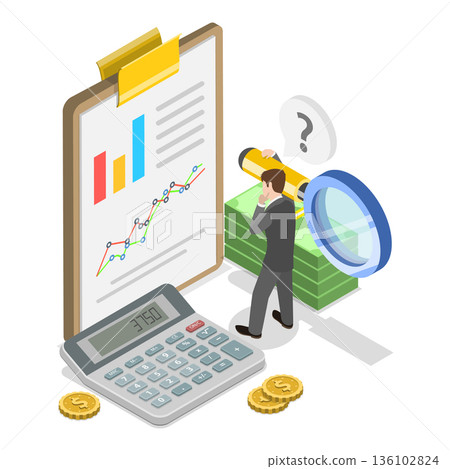 3D Isometric Flat Vector Illustration of Customer Relationship Management, Business Finance Concepts Set. Item 2 136102824