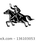 Paul Revere American Patriot Riding Horse Logo Retro Style 136103053