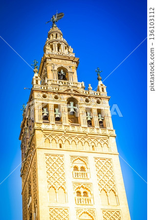 Bell tower of Cathedral church, Seville, Spain Bell tower of Cathedral church, Seville, Spain 136103112