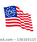 Betsy Ross Flag America 250 Retro Logo 136103115