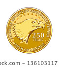 American Revolution Semiquincentennial 250 Years Eagle Coin Logo 136103117