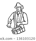American Patriot Drummer Logo Retro Style 136103120