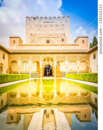 yard of alhambra, Granada, Spain 136103151