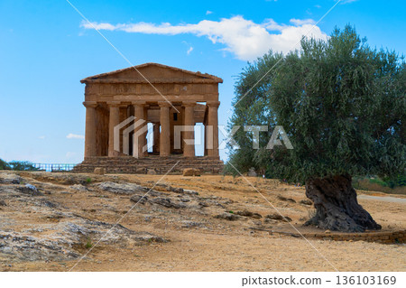Agrigento site with ancient greek ruins, Sicily 136103169