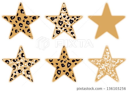 Gal brown leopard print star 136103256
