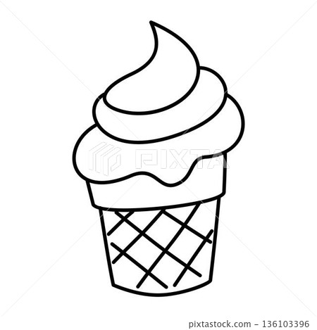 ice cream illustration coloring page printable 136103396
