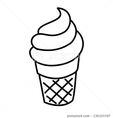 ice cream line icon coloring page 136103397