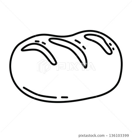 Loaf of Bread outline Illustration, Bread cartoon illustration 136103399