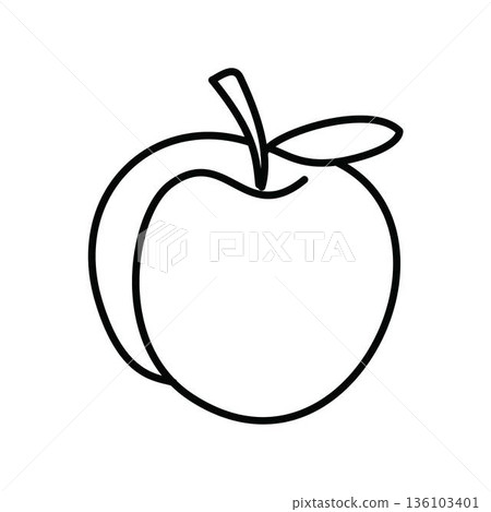 Plum Fruit Drawing outline coloring page 136103401