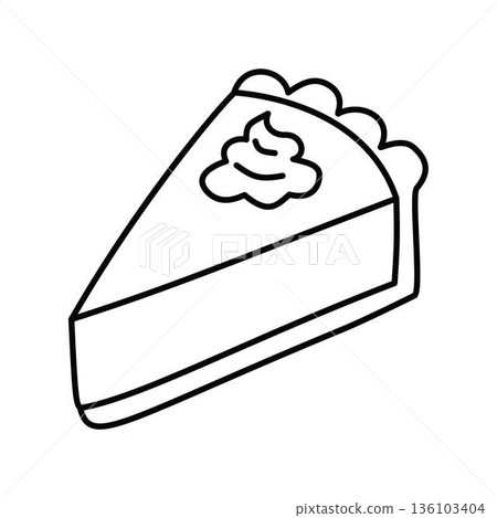 Sliced Cake coloring page outline 136103404