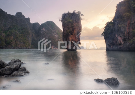 James Bond Island and Sunset 136103558