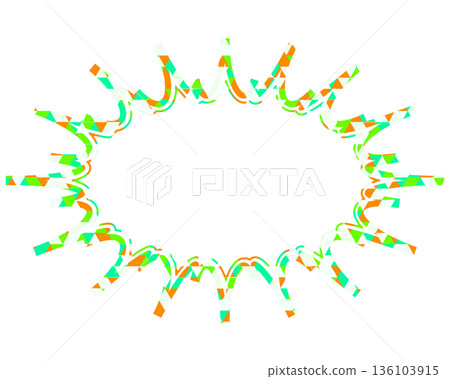 Stained glass style speech bubble, triangular pattern, elongated jagged shape Stained glass style speech bubble, triangular pattern, elongated jagged shape 136103915