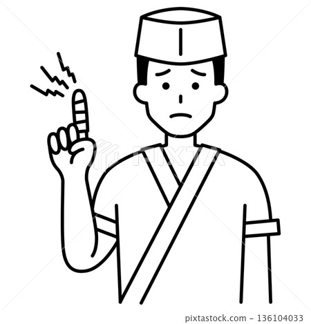 日本餐廳的一名男服務生手指受傷 136104033