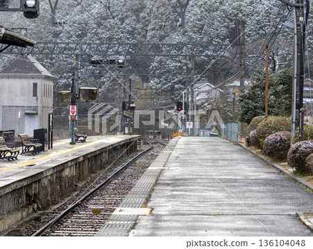 冬季的妙顯口站,位於妙顯線(鼻部電氣鐵道妙顯線)上 冬季的妙顯口站,位於妙顯線(鼻部電氣鐵道妙顯線)上 136104048