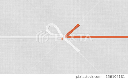 Modern Japanese paper and red and white mizuhiki, "One-way knot" for repeated celebrations 136104181