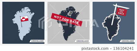 Greenland map illustrations set Greenland map illustrations set 136104241