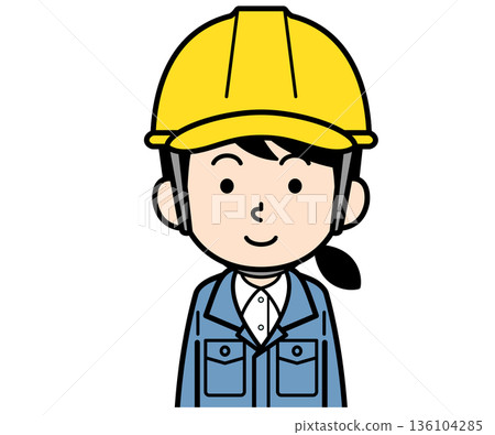 戴著頭盔的女工地主管 136104285