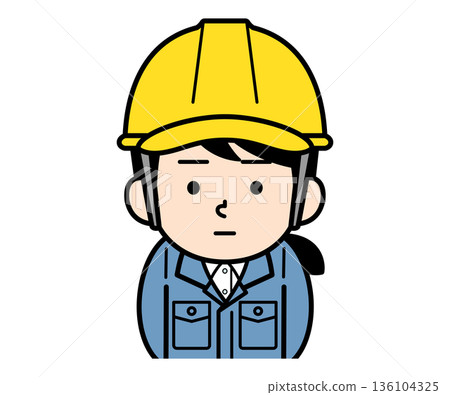 A female site supervisor staring intently A female site supervisor staring intently 136104325
