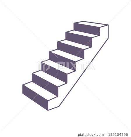 3d staircase in isometric perspective. Vector step icon, perfect for business or growth themes. 3d staircase in isometric perspective. Vector step icon, perfect for business or growth themes. 136104396