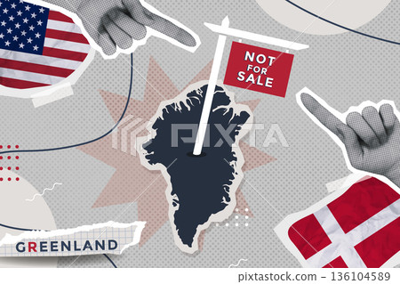 Halftone collage of political concept 136104589