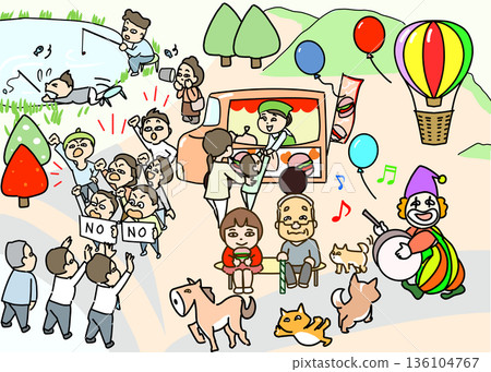 找出不同之處② 共有10個錯誤。公園裡的活動 找出不同之處② 共有10個錯誤。公園裡的活動 136104767