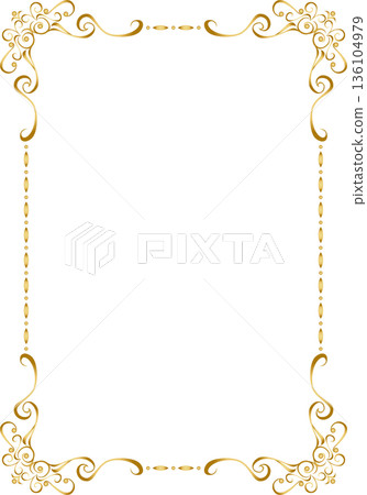 Vintage calligraphy style frame material 227 <decorative borders/decorative frames> 136104979