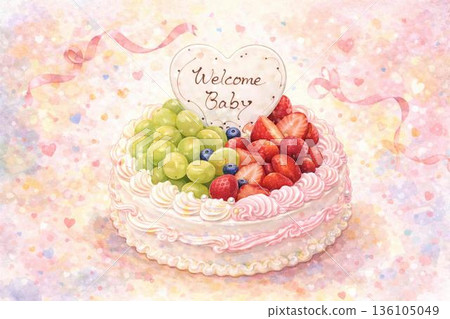 Welcome Baby Fruit Cake Illustration Welcome Baby Fruit Welcome Baby Fruit Cake Illustration Welcome Baby Fruit 136105049