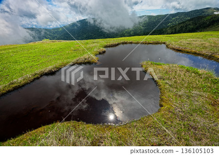 會津駒嶽山脊和中門山附近的夏季沼澤地 136105103