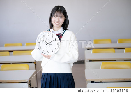 Clock and student 136105158