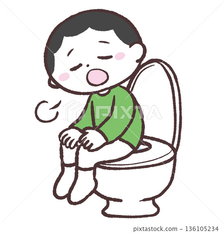 男孩在廁所裡嘆氣的插圖 男孩在廁所裡嘆氣的插圖 136105234