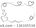 手繪插畫素材_心型邊框_黑色 136105538