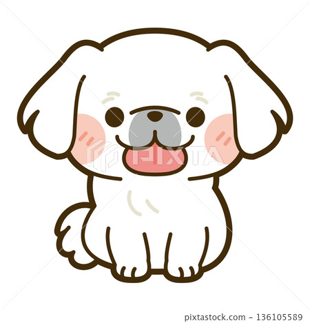可愛的北京犬插圖 136105589
