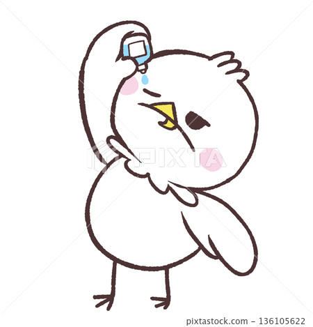 Illustration of a white bird putting in eye drops Illustration of a white bird putting in eye drops 136105622