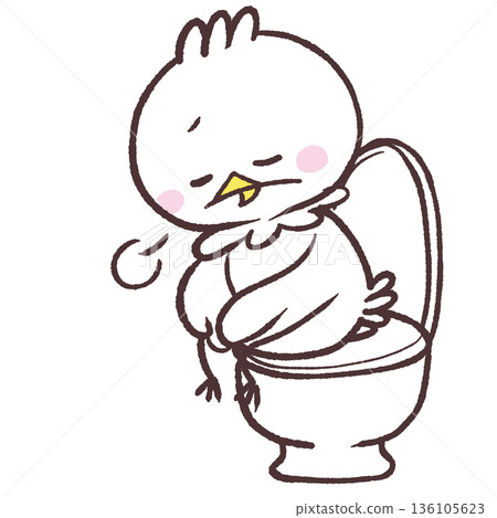 一幅白鳥在廁所嘆息的插圖 136105623